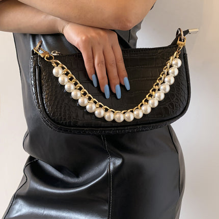Pearl Purse Chain Short Handle Bag Strap