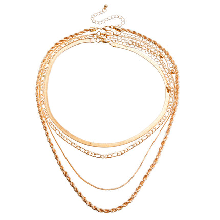 Multi layer Chain Necklace Punk Popular Short Choker