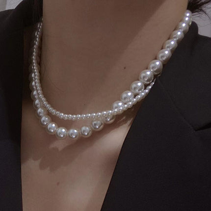 Multi-Strand Bridal Choker White Pearl Necklace - FASHION SHEGOODS LLC
