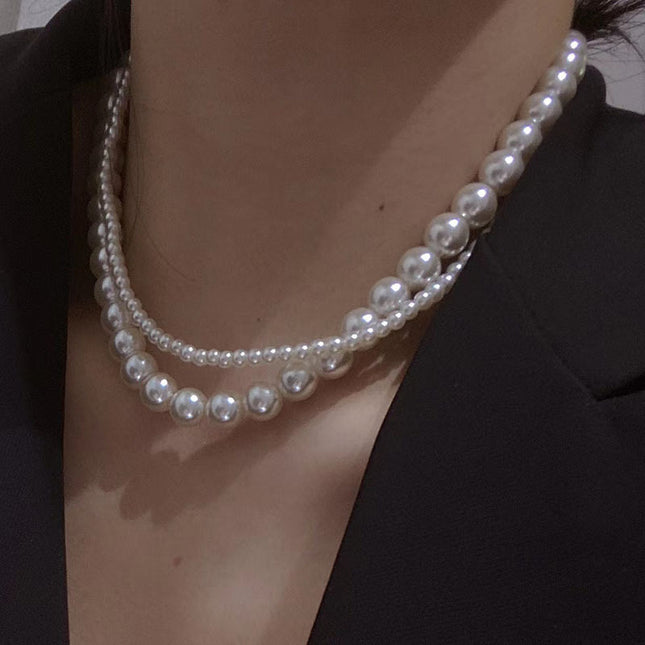 Multi-Strand Bridal Choker White Pearl Necklace - FASHION SHEGOODS LLC