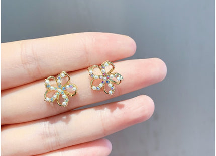 Fashion Crystal Flower Stud Earrings