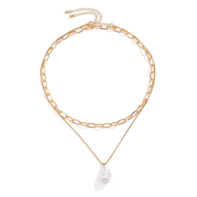 Chains Layered Baroque Pearl Necklace