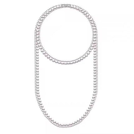 Double Layer Vintage Necklace Gown Accessories Jewelry French Retro Long Pearl Sweater Chain Necklace