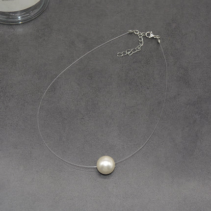 Summer Pearl Pendant Wire Chain Necklace