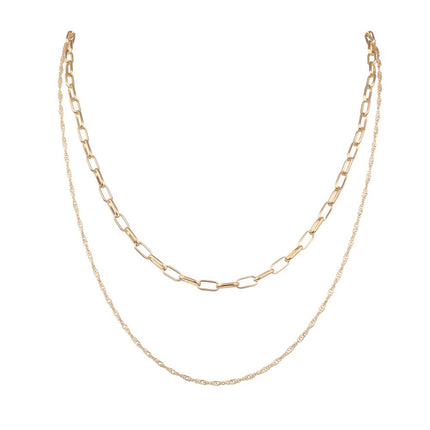 Double Layered Chain Necklace for Women
