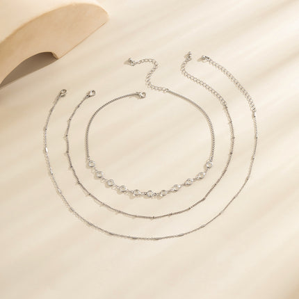Crystal Layer Paperclip Chain Necklaces