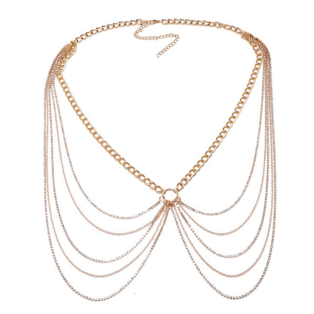 Sexy Waist Chain Belt Layered Rhinestone Belly Body Chain