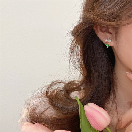 Women Tulip Flower Earrings