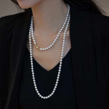 Vintage Pearl Elegant Necklace Small Fragrance Style Simple Layer Long Sweater Accessories
