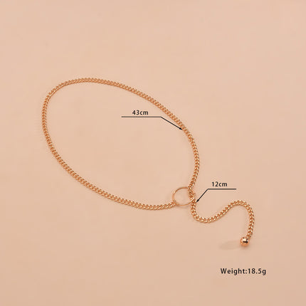 Drop Tassel Choker Necklace Long Thin Chain