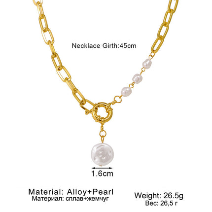 Vintage Irregular Pearl Pendant Necklace