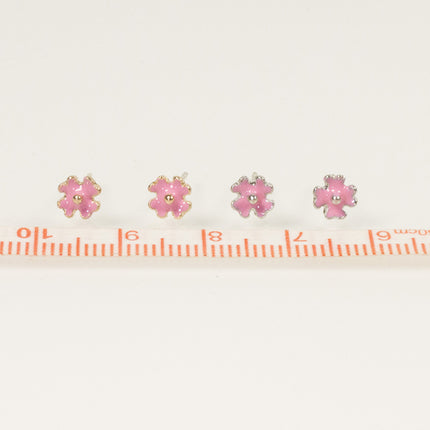 Enamel Flower Stud Earring