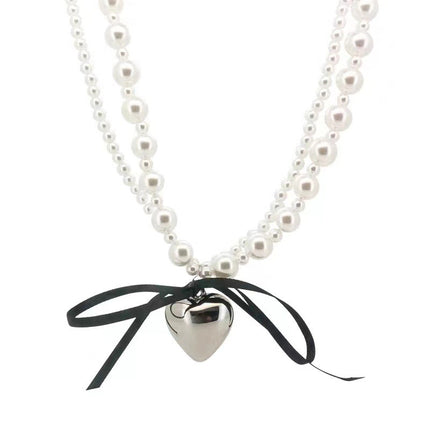 Wed Bridal Vintage Multi Layer Pearl Choker Necklace