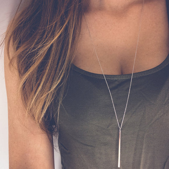 Long bar Pendant Necklace for Girl