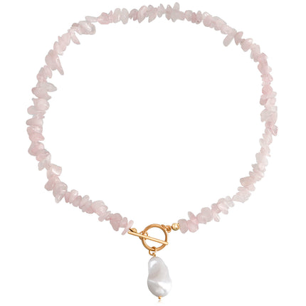 Natural Gravel Gemstone OT Buckle Necklace