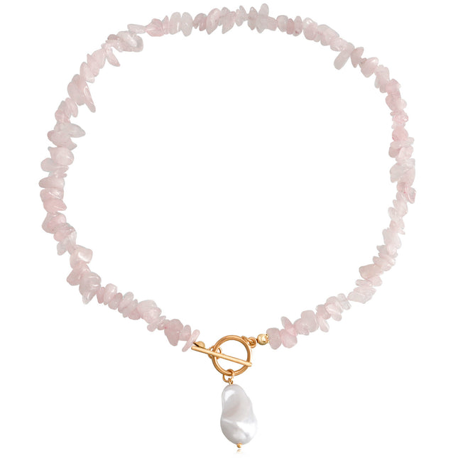 Natural Gravel Gemstone OT Buckle Necklace