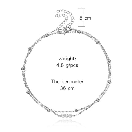 Double Layered Pearl Bead Necklace Jewelry - FASHION SHEGOODS LLC