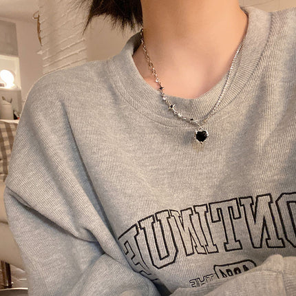 Love Star Rhinestone Chain Necklace Women - FASHION SHEGOODS LLC