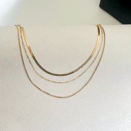 Versatile Cuban Multilayer Figaro Chain Necklace