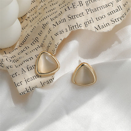 Irregular Geometric Opal triangle Earrings - FASHION SHEGOODS LLC