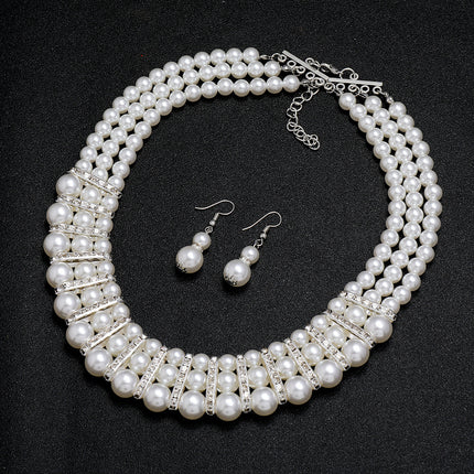 Multi-Layered Imitation Pearl Jewelry Set - FASHION SHEGOODS LLC