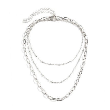 Multi Layer Paper Clip Chain Necklaces Jewelry - FASHION SHEGOODS LLC