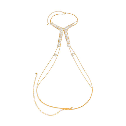 Sexy Pearl Chest Bikini Chain Fashion Jewelry Body Chain