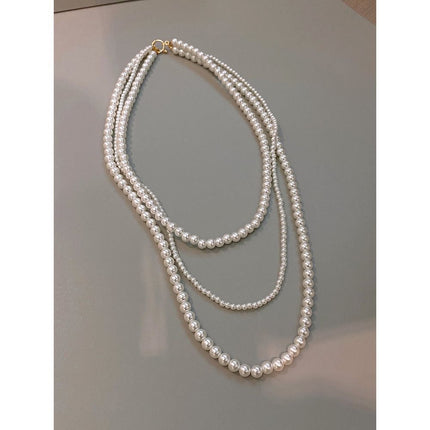 Long Multi-layer Pearl Beaded Sweater Chain Necklace for Women - FASHION SHEGOODS LLC