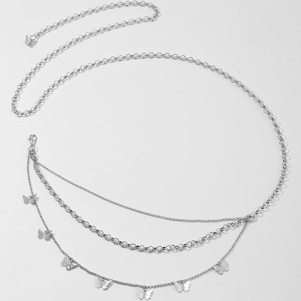 Multi Layer Belly Body Chain Bikini Metal butterfly Body Waist Chain