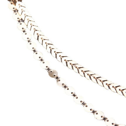 Layered Choker Metal Disc Chain Necklace - FASHION SHEGOODS LLC