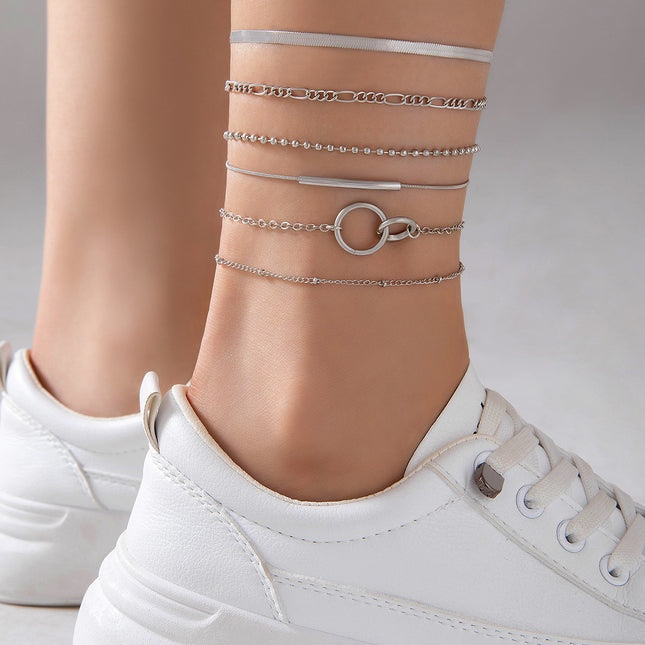Double Layer Chain Anklet Bracelet for Women