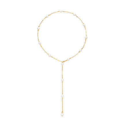 Pearl Chain Lariat Women Necklaces