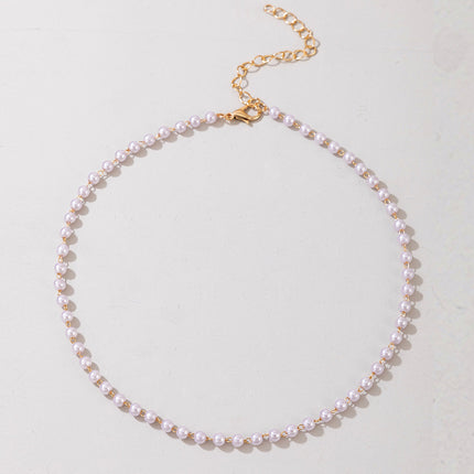 Fashion Jewelry Vintage Pearl Geometric Necklace