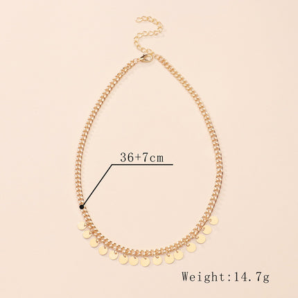 Coin Drop Necklace Punk Style
