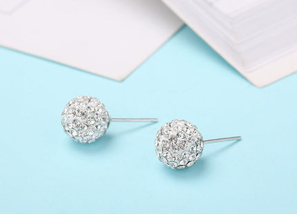 Crystal Rhinestones Round Ball Stud Earrings