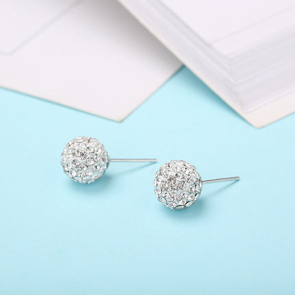 Crystal Rhinestones Round Ball Stud Earrings