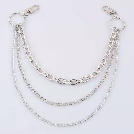 Three Layered Jeans Chain Punk Rocker Pants Chain