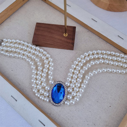 French Elegant Retro Multi Row Pearl Choker Necklace - FASHION SHEGOODS LLC
