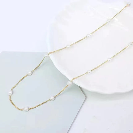 Pearl Beads Chain Choker Necklace - FASHION SHEGOODS LLC