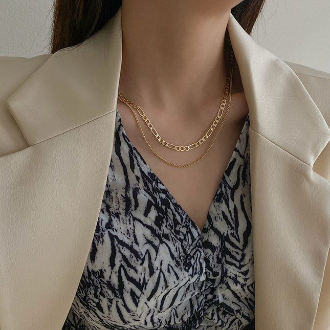 Double Layer Chains Necklace for Women