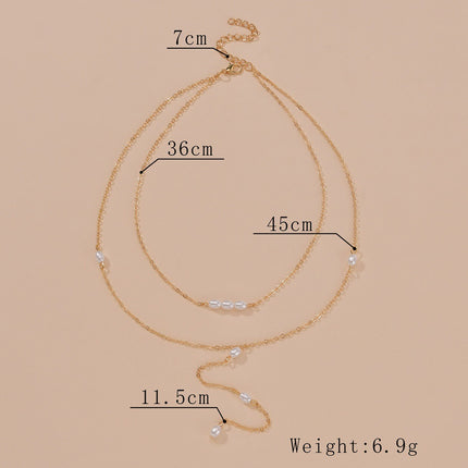 Double Layer Chain Pearl Necklaces