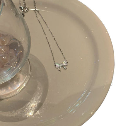 Opal Bow Necklace