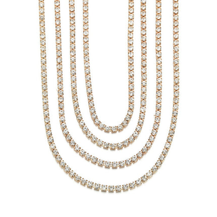 Layer Stone Tennis Chain Necklace - FASHION SHEGOODS LLC