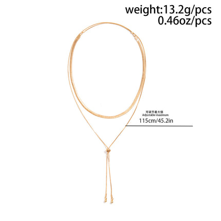 Punk Simple Double-Layer Snake Bone Chain Necklace