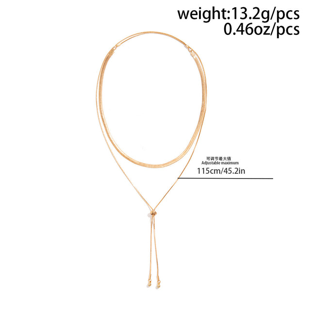 Punk Simple Double-Layer Snake Bone Chain Necklace