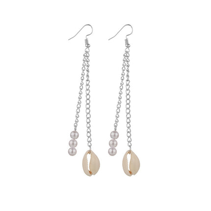Fashion White Shell Pendant Earrings
