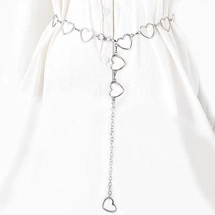 Double Chain Love Waist Chain Hip Hop Heart Pants Chain