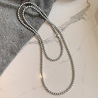 6mm Glass Grey Pearl - Long120cm