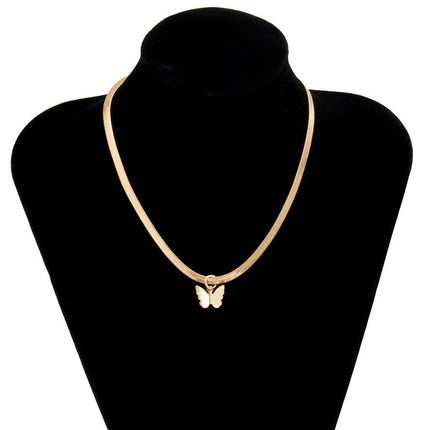 Boho Butterfly Pendant Necklace Elegant Simple Chain