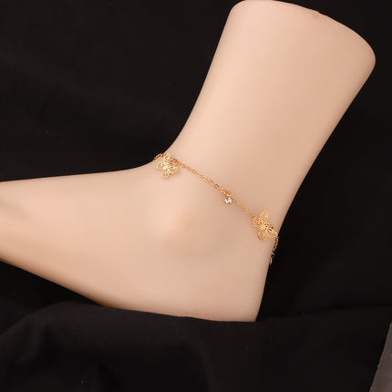Summer Beach Butterfly Crystal Foot Ankle Chain